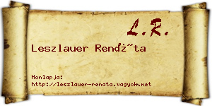 Leszlauer Renáta névjegykártya