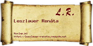 Leszlauer Renáta névjegykártya