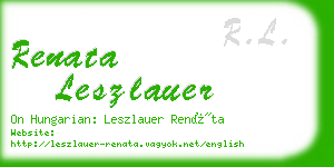 renata leszlauer business card